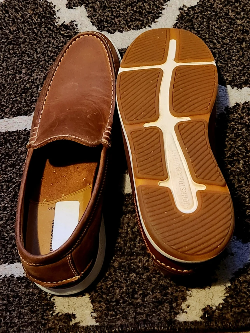 Johnston & Murphy Men's Brown Leather Slip-On Loafers
